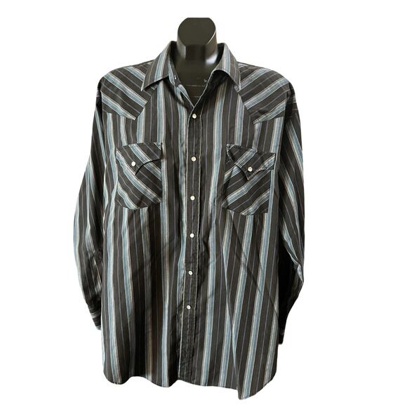 Ely Plains Western Black Stripe Snap Shirt – XL - Picture 1 of 8